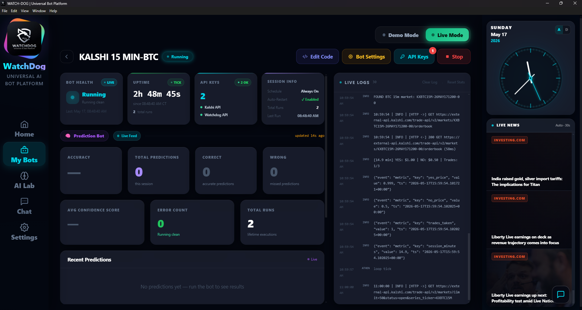 Bot Dashboard screenshot