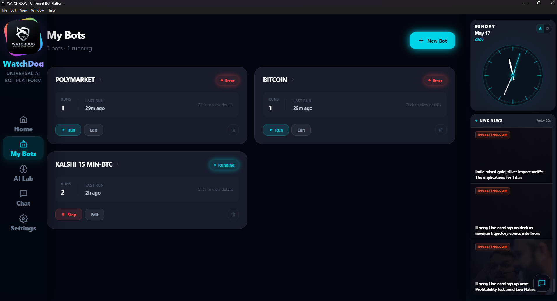 My Bots screenshot